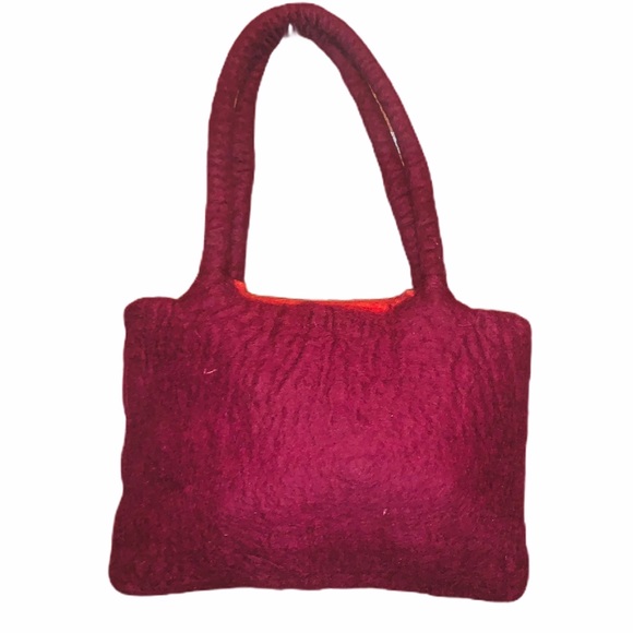 RISING TIDE | Wool Boho Floral Pom Handbag Purse - Picture 6 of 8